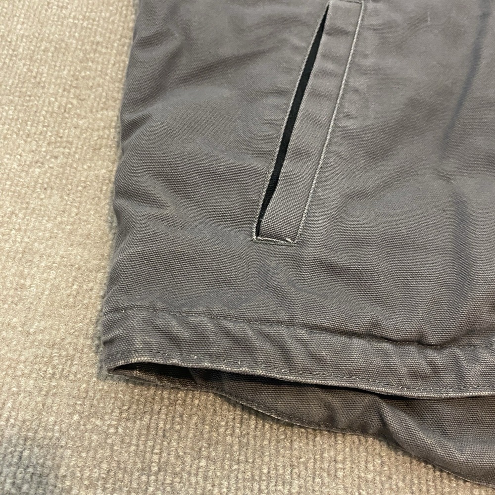 Carhartt Hooded Vest Gravel Grey Fleece Lined Duck Canvas 103837 GVL Size Large - Picture 3 of 10